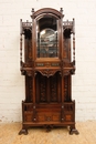 Renaissance style Displaycabinet in Walnut, Ebony and Marble, France 19th century