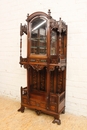 Renaissance style Displaycabinet in Walnut, Ebony and Marble, France 19th century