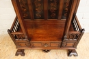 Renaissance style Displaycabinet in Walnut, Ebony and Marble, France 19th century