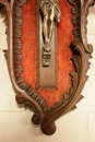 style Christ  in spelter and walnut, France 19th century