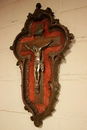 style Christ  in spelter and walnut, France 19th century