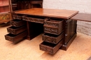 Gothic style Desk and arm chair in Walnut, France 19th century