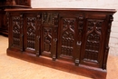 Gothic style Desk and arm chair in Walnut, France 19th century