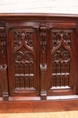 Gothic style Desk and arm chair in Walnut, France 19th century