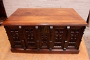 Gothic style Desk and arm chair in Walnut, France 19th century