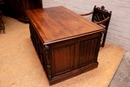 Gothic style Desk and arm chair in Walnut, France 19th century