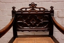 Gothic style Desk and arm chair in Walnut, France 19th century