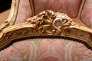 Louis XV style Arm chairs in paint wood, France 1900