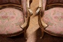 Louis XV style Arm chairs in paint wood, France 1900