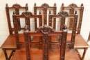 Renaissance style Chairs in Walnut, France 19th century