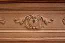 Hunt style Chest of drawers in Oak and marble, France 19th century