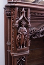 Gothic style Fire mantle in Oak, France 19th century