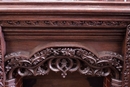 Gothic style Fire mantle in Oak, France 19th century