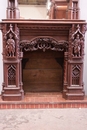 Gothic style Fire mantle in Oak, France 19th century