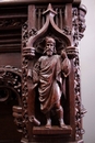 Gothic style Fire mantle in Oak, France 19th century