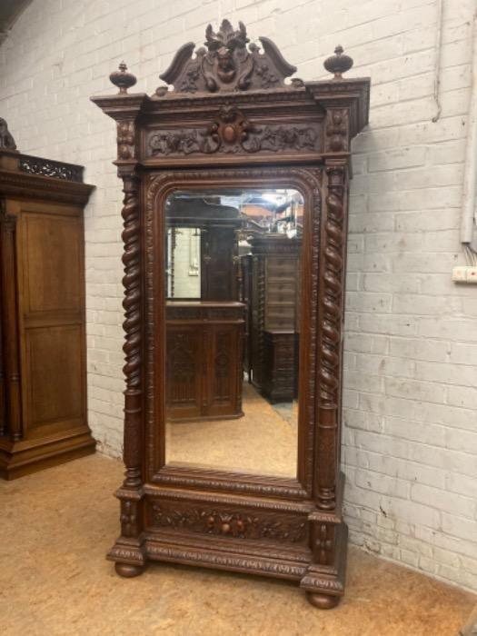 Top quality barley twist single door hunt armoire in oak