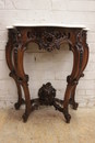 Louis XV style Console in walnut and marble, France 19th century