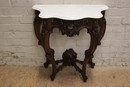 Louis XV style Console in walnut and marble, France 19th century