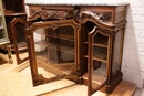 Regency style Display cabinet in Oak marble beveled glass, France 19th century