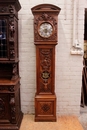 Renaissance style Grandfather clock in Walnut, France 19th century