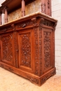 Renaissance style Cabinet in walnut and marble, France 19th century