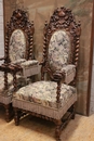 Hunt style Arm chairs in Oak, France 19th century