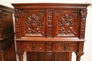 Renaissance style credenzas in Oak, France 19th century