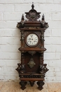 Renaissance style Clock in walnut and bronze, France 19th century