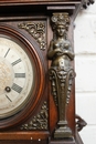 Renaissance style Clock in walnut and bronze, France 19th century