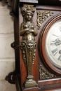 Renaissance style Clock in walnut and bronze, France 19th century