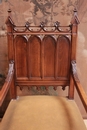 Gothic style Arm chairs in Walnut, France 19th century