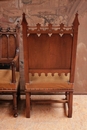 Gothic style Arm chairs in Walnut, France 19th century