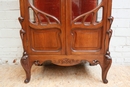 Art Nouveau style Display cabinet in Walnut, Belgium 1900