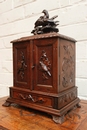 Black forest stylecigar box in Walnut, France 19th century
