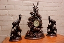 Black forest style Clock set in Walnut, France 19th century