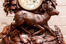 Black forest style Clock set in Walnut, France 19th century