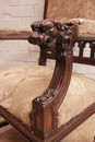 Gothic style Arm chair in Walnut, France 19th century