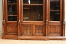 Gothic style Bookcase & matching desk in Walnut, France 19th century