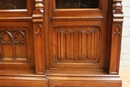 Gothic style Bookcase & matching desk in Walnut, France 19th century