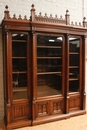 Gothic style Bookcase & matching desk in Walnut, France 19th century