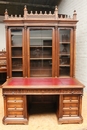 Gothic style Bookcase & matching desk in Walnut, France 19th century