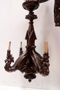 Gothic style Chandelier in Walnut, France 19th century