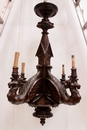 Gothic style Chandelier in Walnut, France 19th century