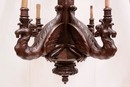 Gothic style Chandelier in Walnut, France 19th century