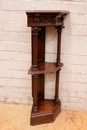 Gothic style Pedestal in Walnut, France 19th century