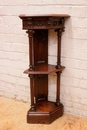 Gothic style Pedestal in Walnut, France 19th century