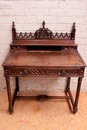 Gothic style Desk and arm chair in Walnut, France 19th century