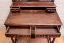 Gothic style Desk and arm chair in Walnut, France 19th century