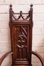 Gothic style Desk and arm chair in Walnut, France 19th century