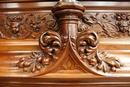 Gothic style Fire mantle in Walnut, France 19th century